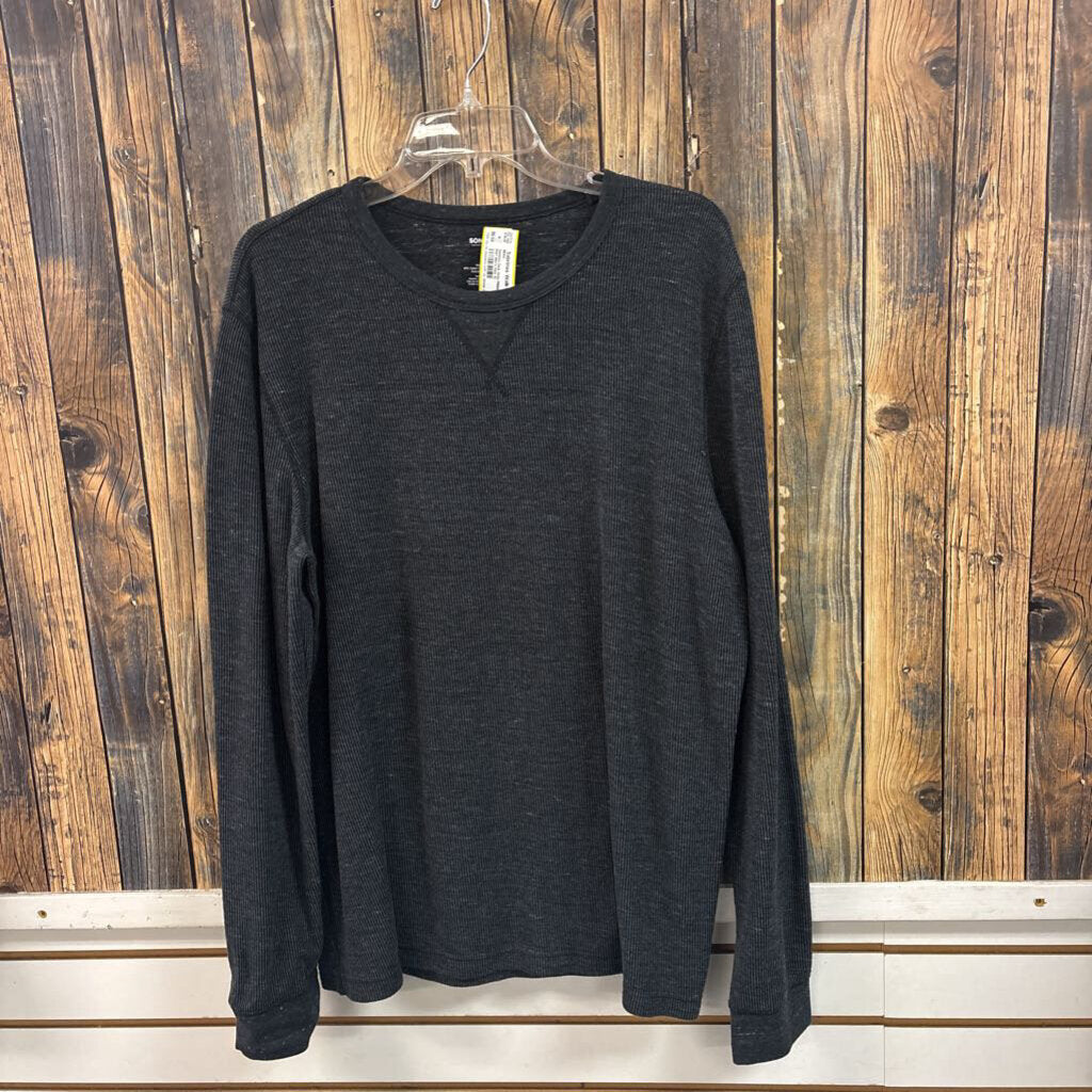 Sonoma Dark Grey Ribbed Shirt Men's Size XL