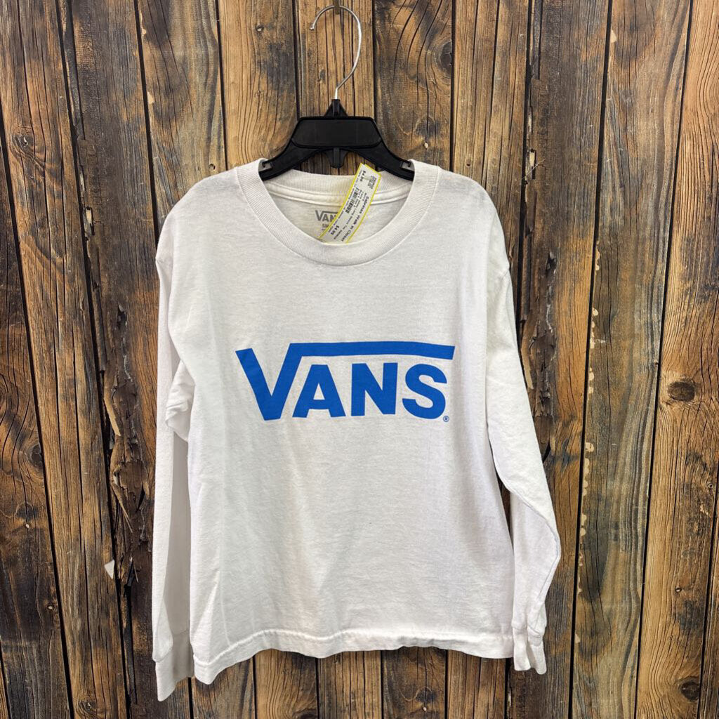 Van's White Long Sleeve Tee Boy's Size S