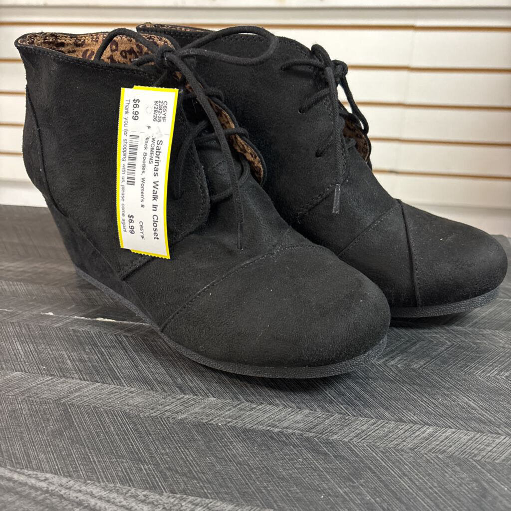 Black Booties, Women's 8
