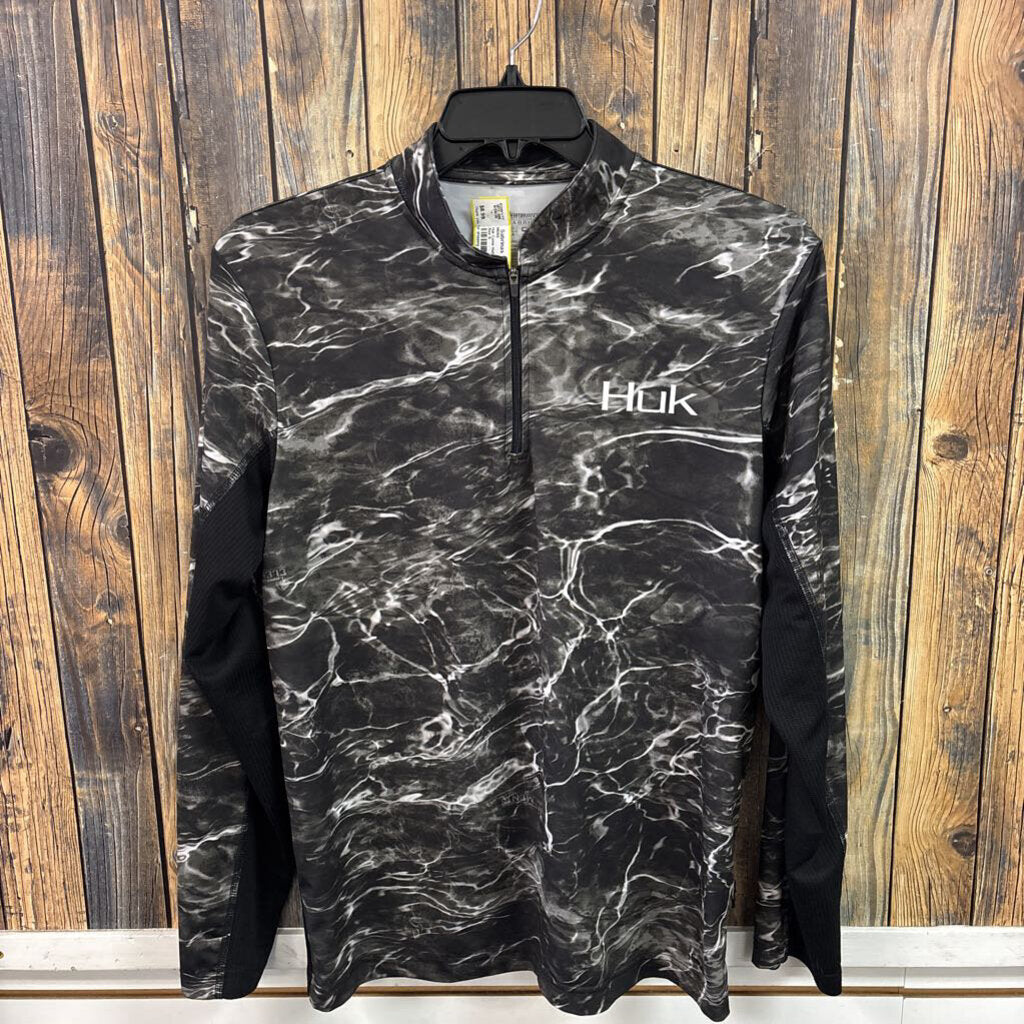 Huk Camo Half Zip Shirt Men's Size S