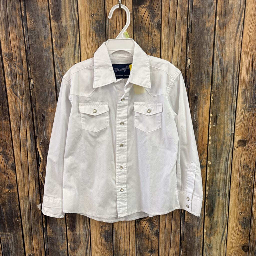 Wrangler White Pearl Button Shirt Boy's Size 5-6