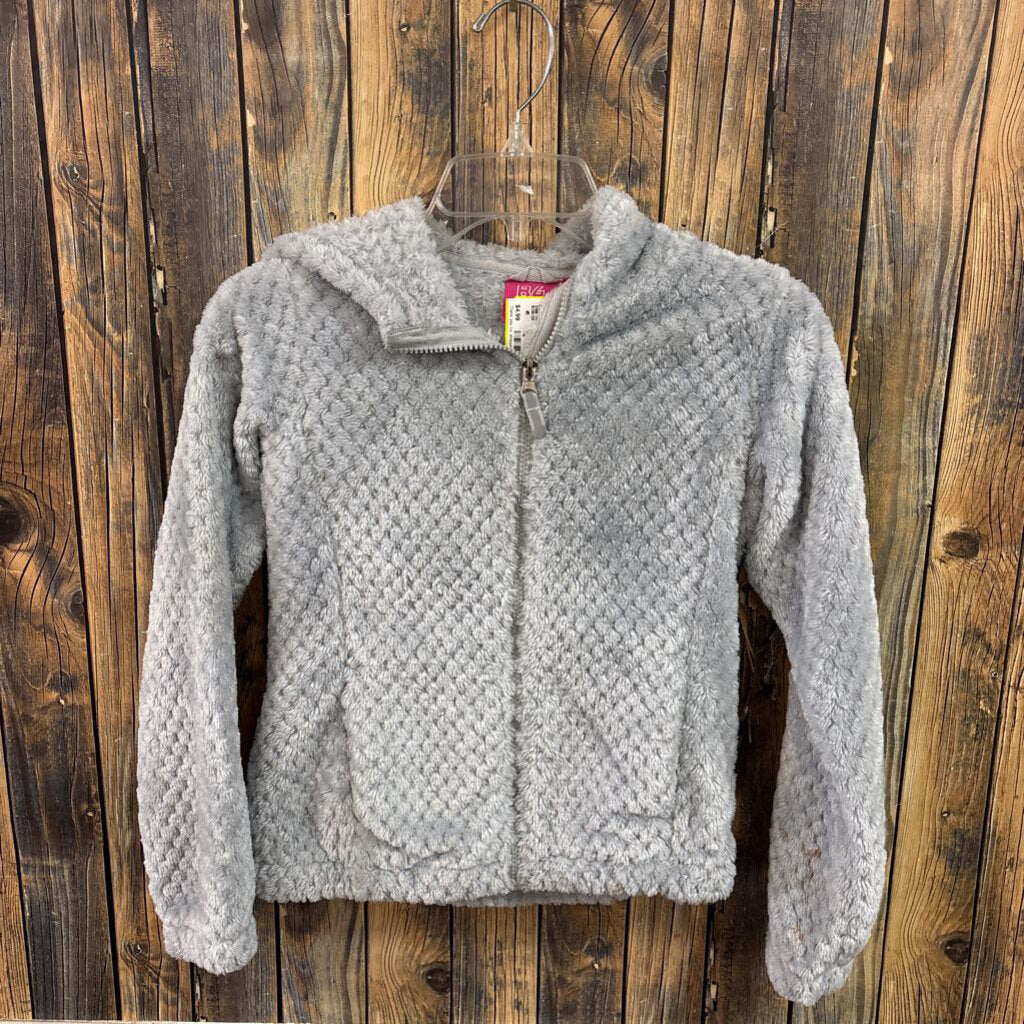 Grey Fuzzy Jacket Girl's Size 7/8