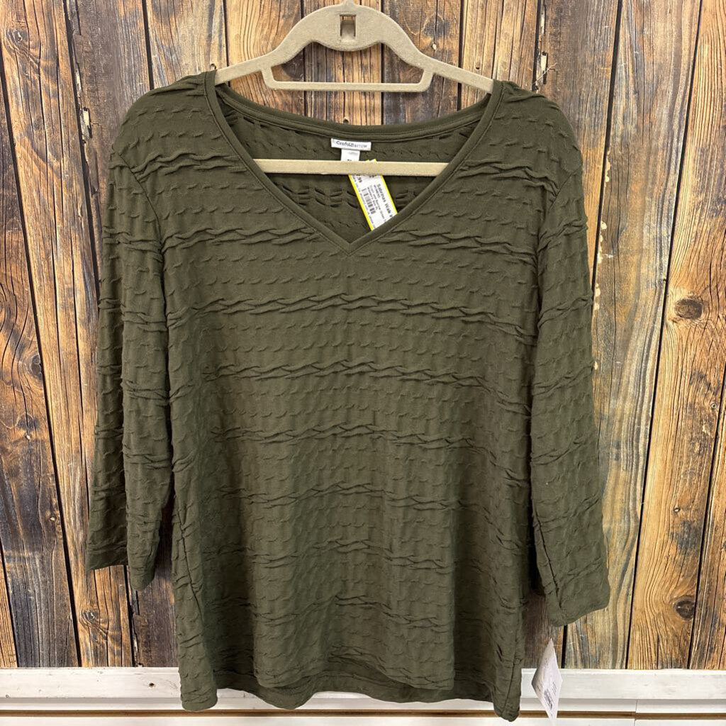 Croft and Barrow Green Top Women's Size PL