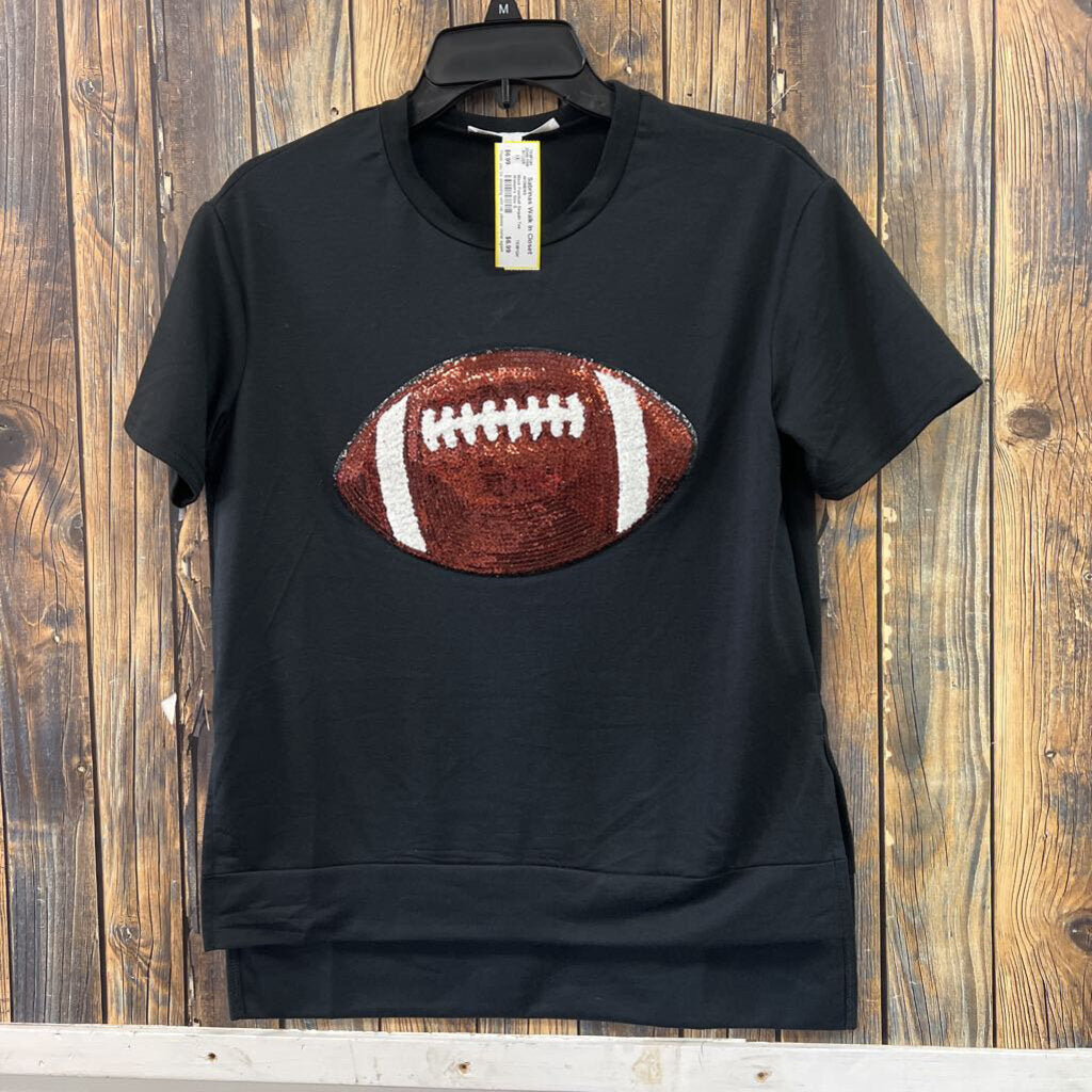 Black Football Sequin Tee Women's Size S