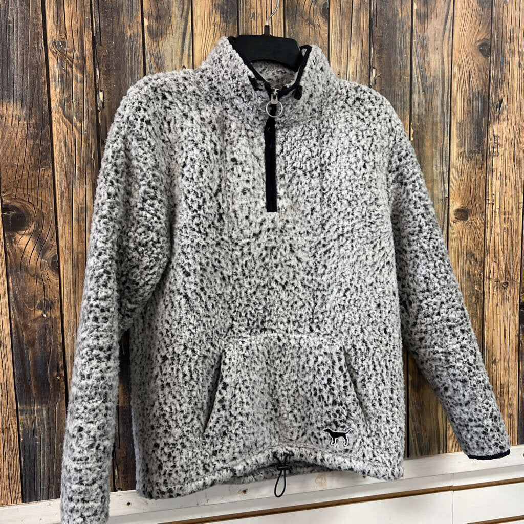 VS Pink Grey Sherpa Jacket Women's Size XS
