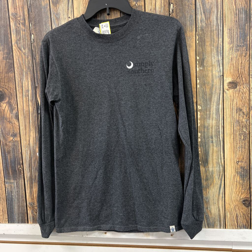 Simply Southern Grey Long Sleeve Tee Men's Size