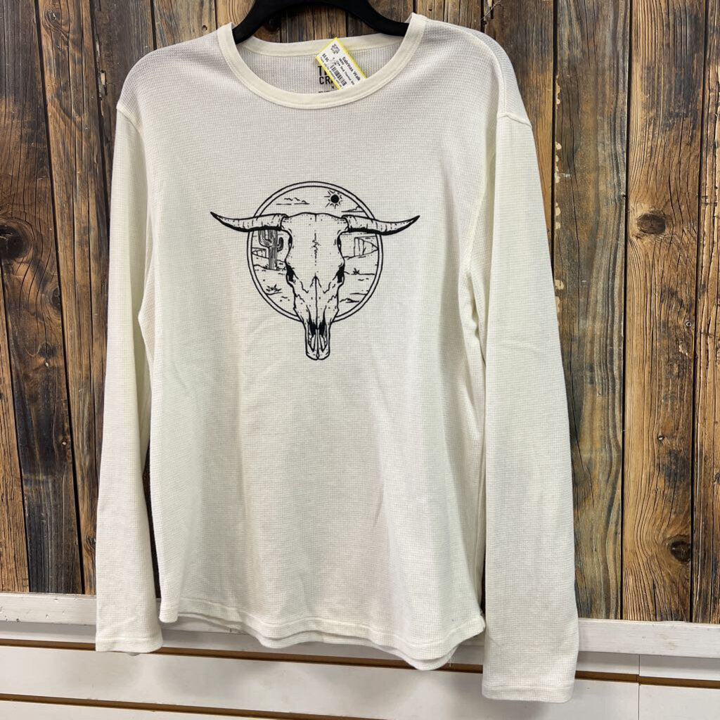 Cow Skull Thermal Shirt, Men's M