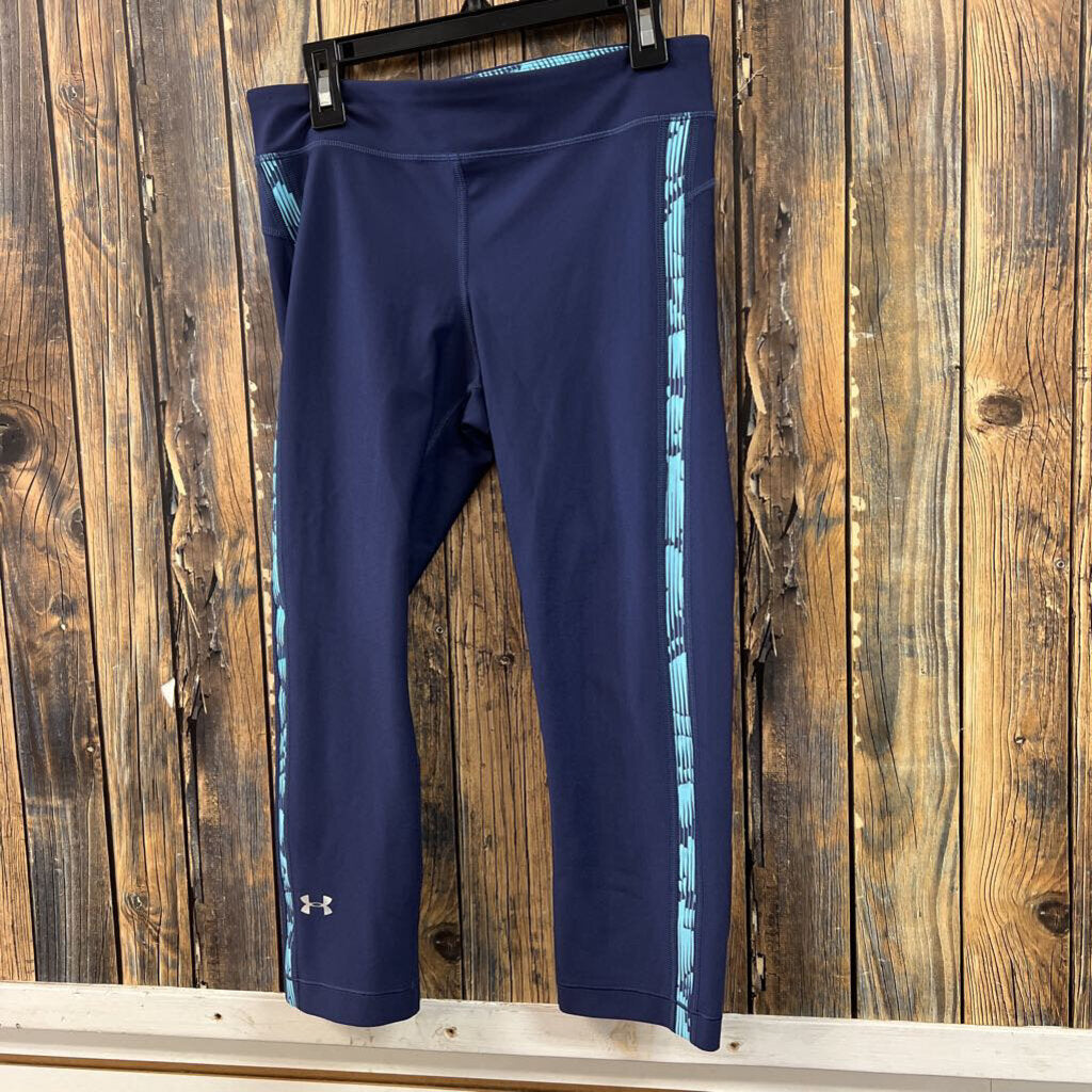 UA HeatGear Blue Capris, Women's M