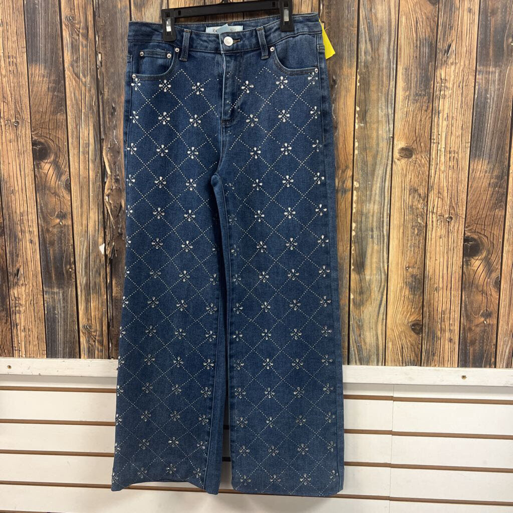 Cato Embellished Wide Leg Jeans, Women's 8