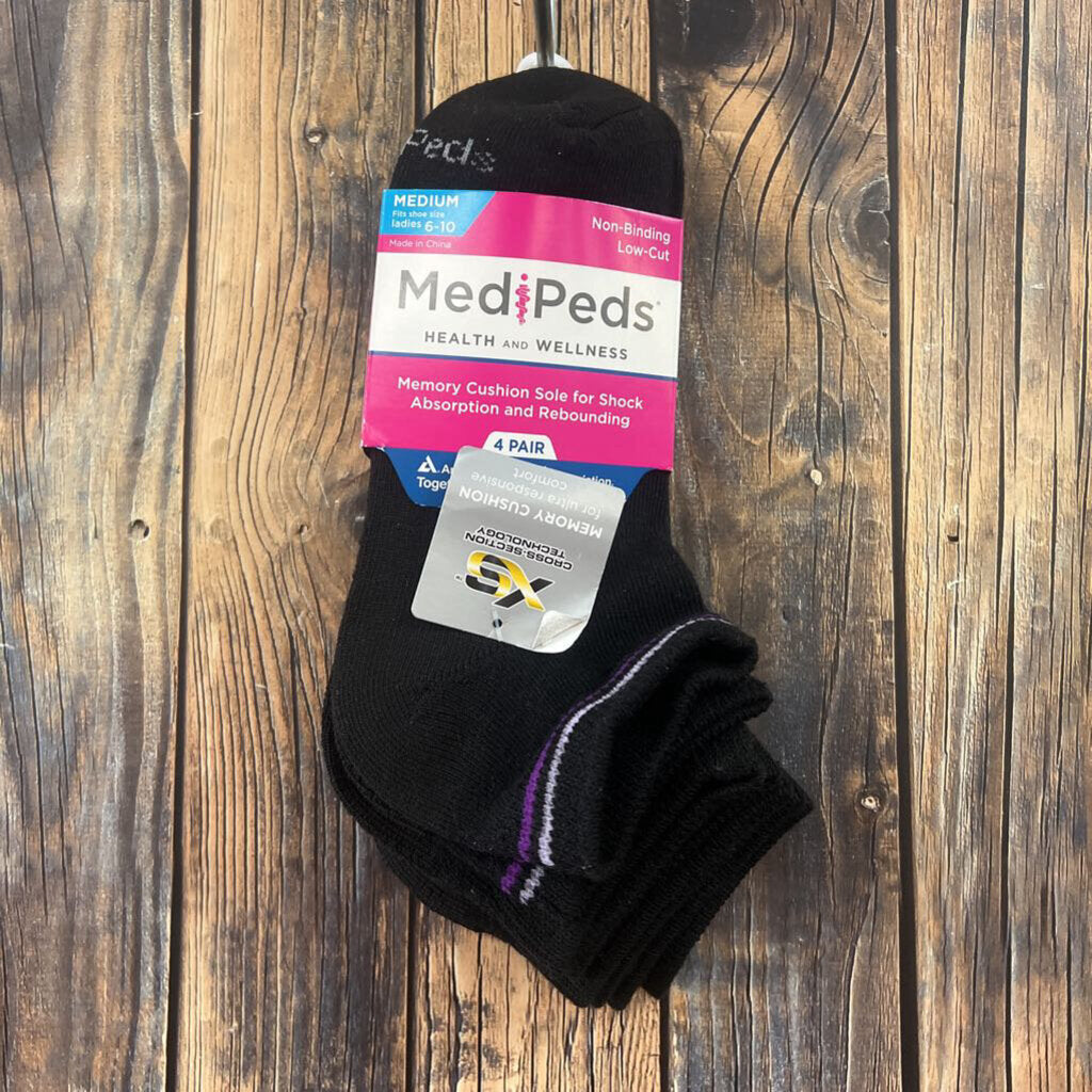 NWT Med Peds 4PR Socks, Womens 6-10