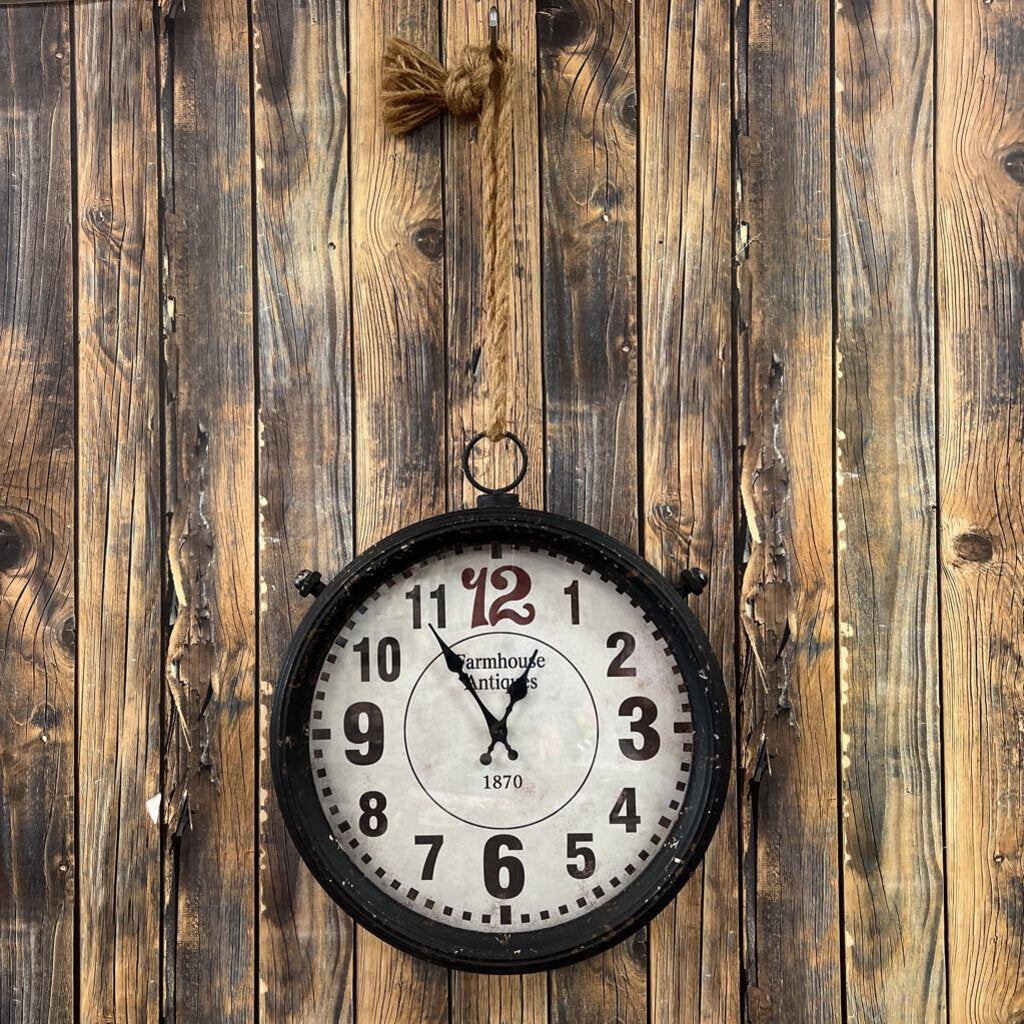 Farmhouse Antiques Clock - NO SHIP - 13 IN