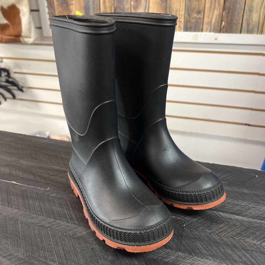 Black Rubber Boots, Boy's 11-12