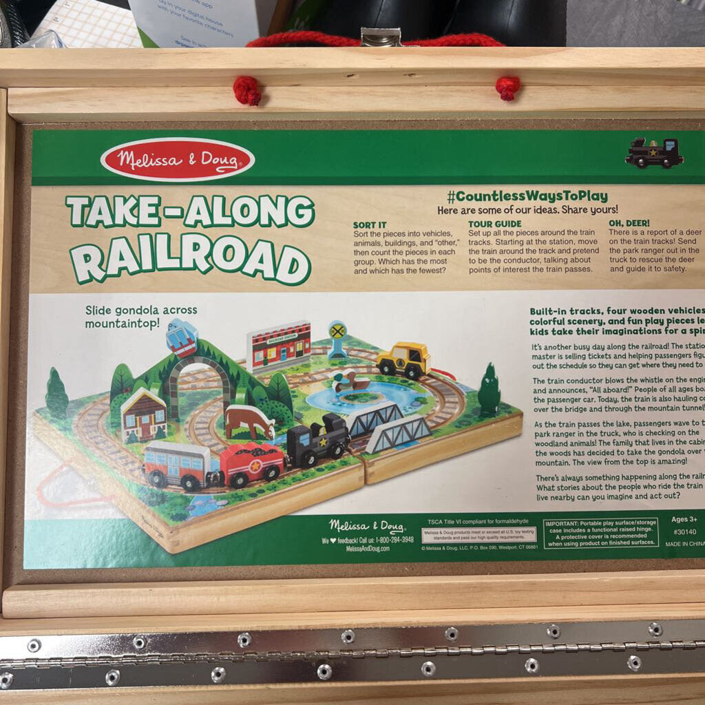 Melissa & Doug Train Set w/ Wooden Track Box - NO SHIP