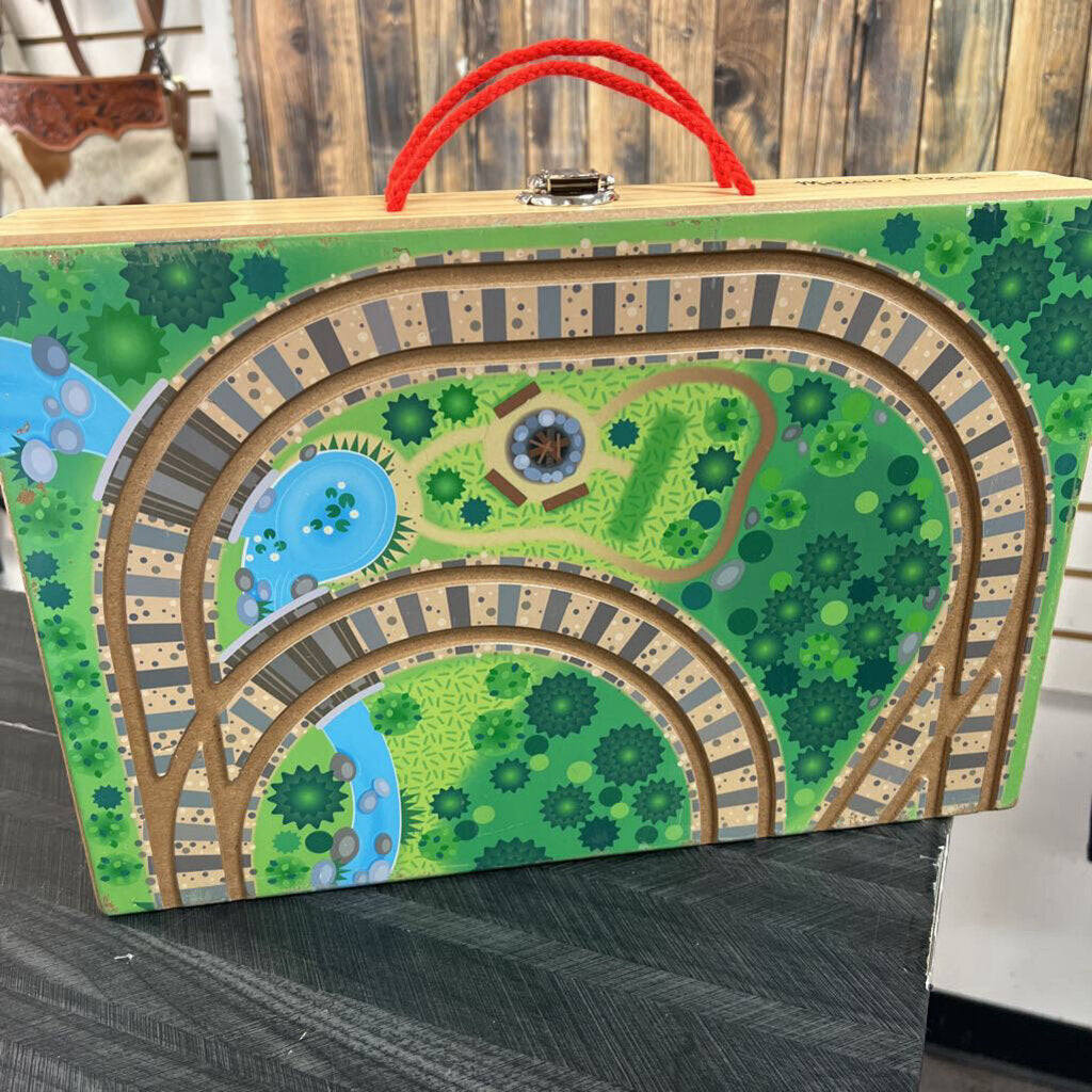 Melissa & Doug Train Set w/ Wooden Track Box - NO SHIP