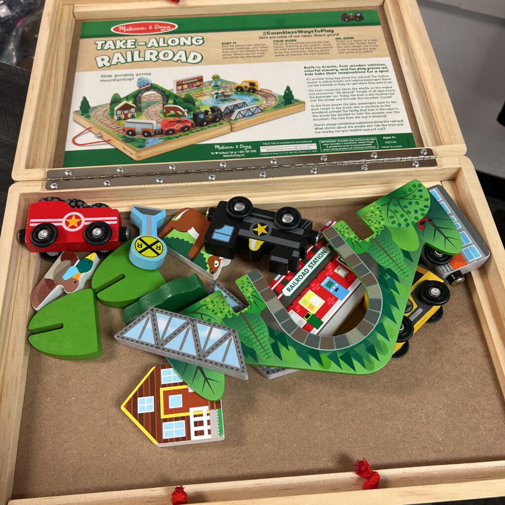 Melissa & Doug Train Set w/ Wooden Track Box - NO SHIP