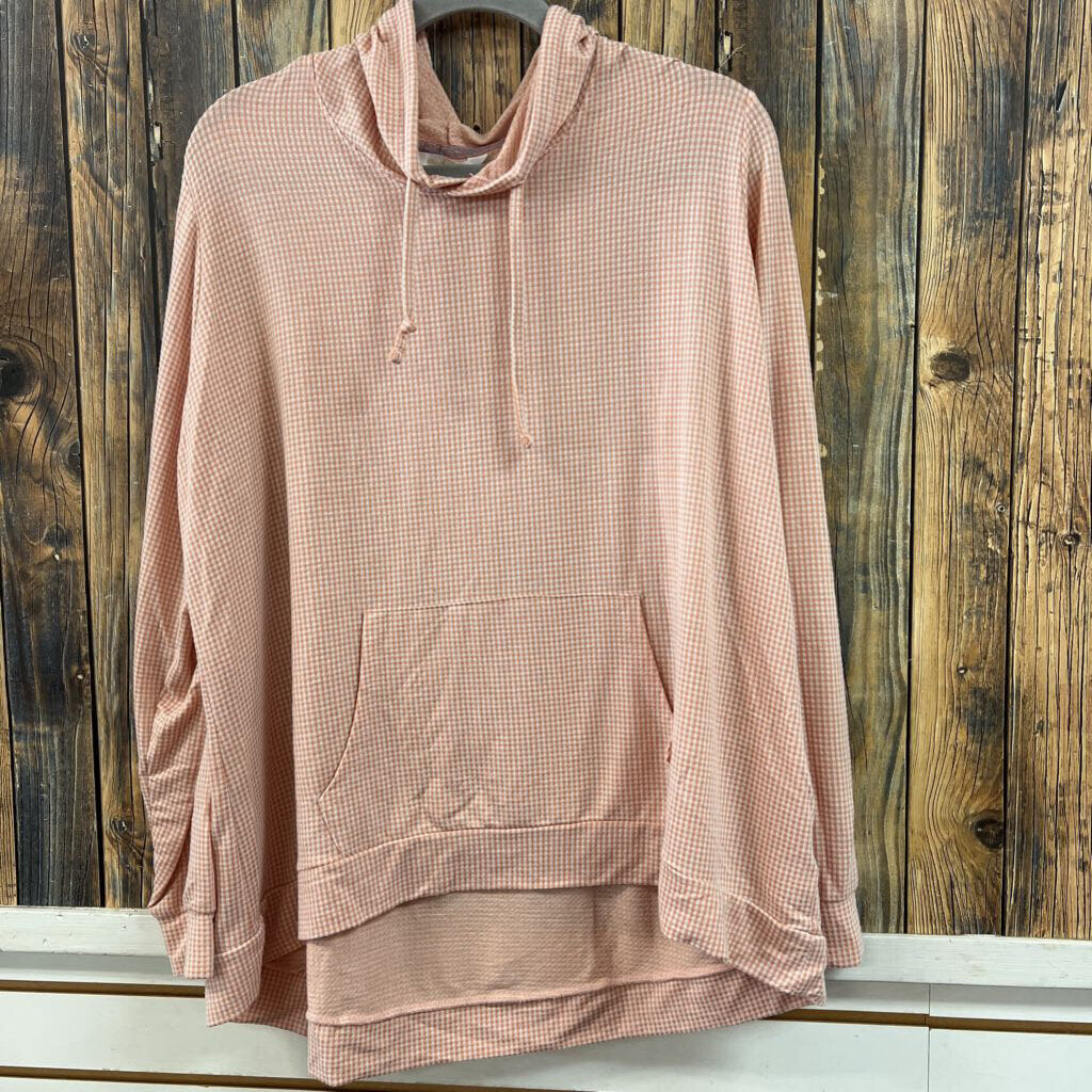Checkered Buttery Soft Hooded Top, Womens 2X