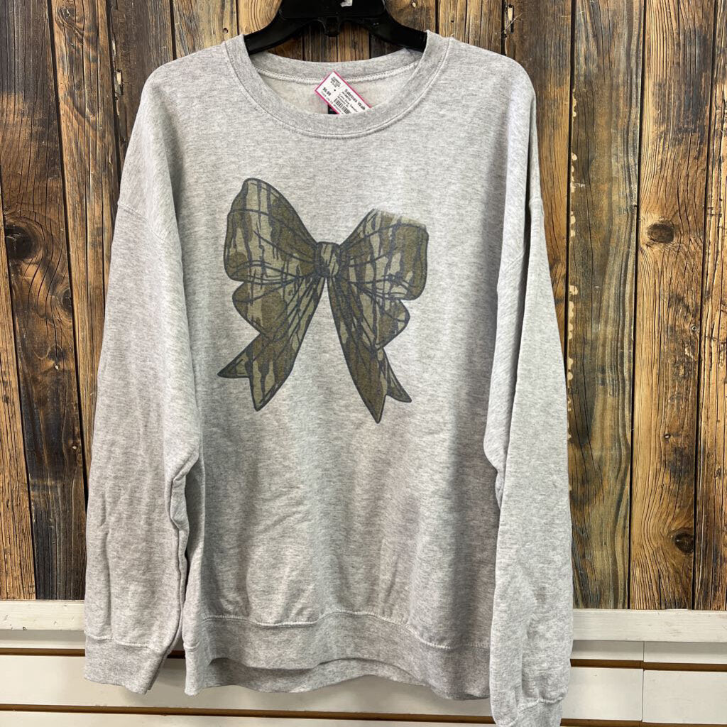Camo Bow Sweatshirt, Womens XL