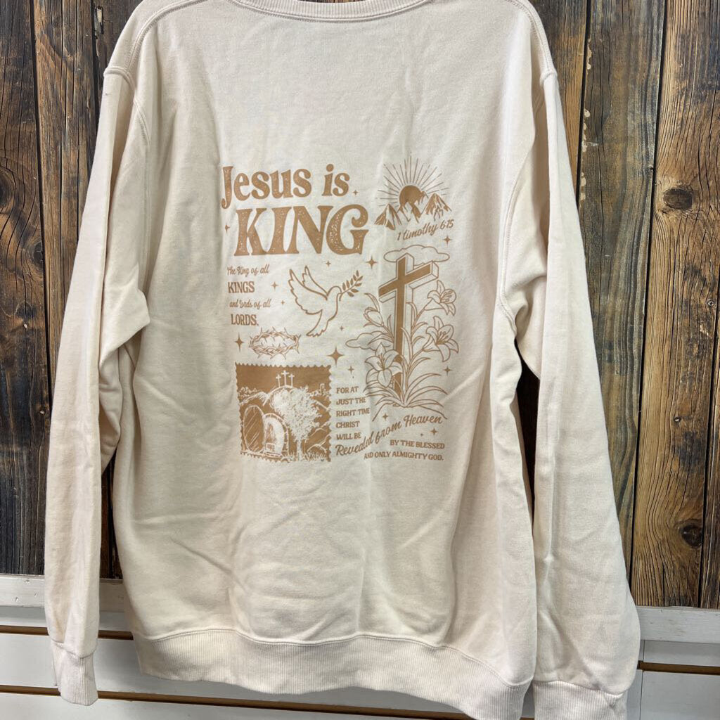Jesus is King Sweatshirt, Womens L