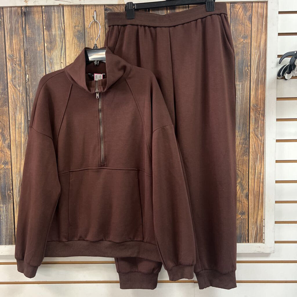 2 PC Brown Lounge Set, Womens XL