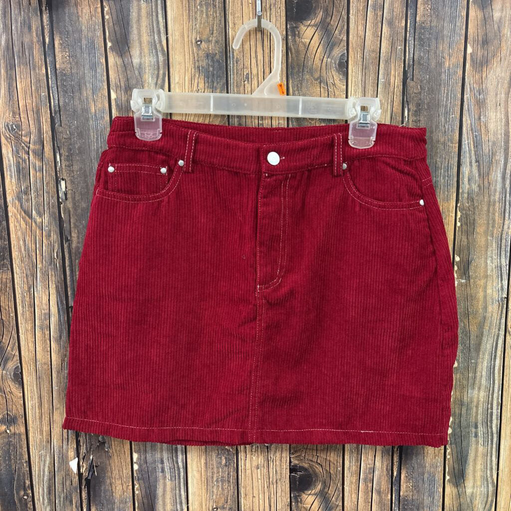 Le Lis Red Corduroy Skirt, Women's L