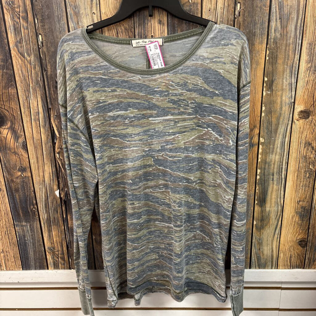 We The Free Distressed Camo Top, Women's XS