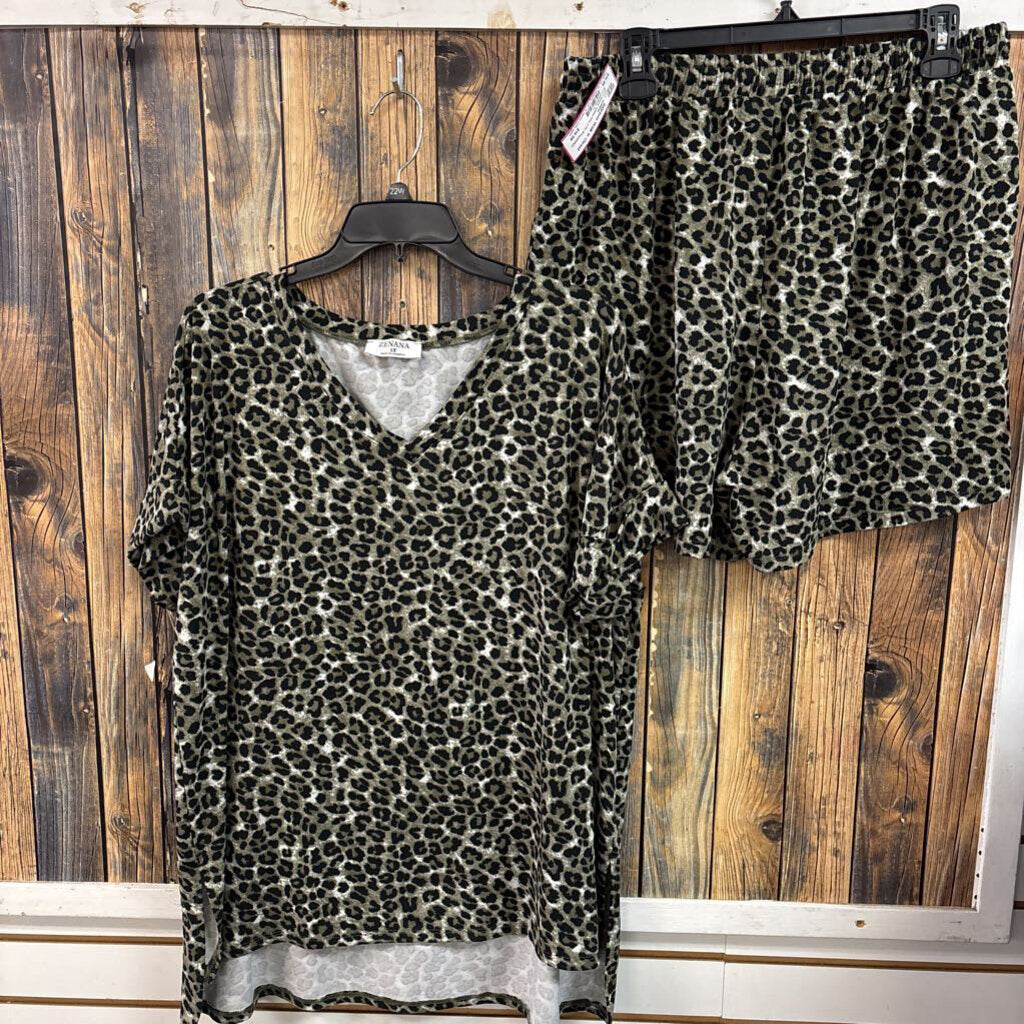 Zenana Animal Print 2 PC Set, Womens 1X