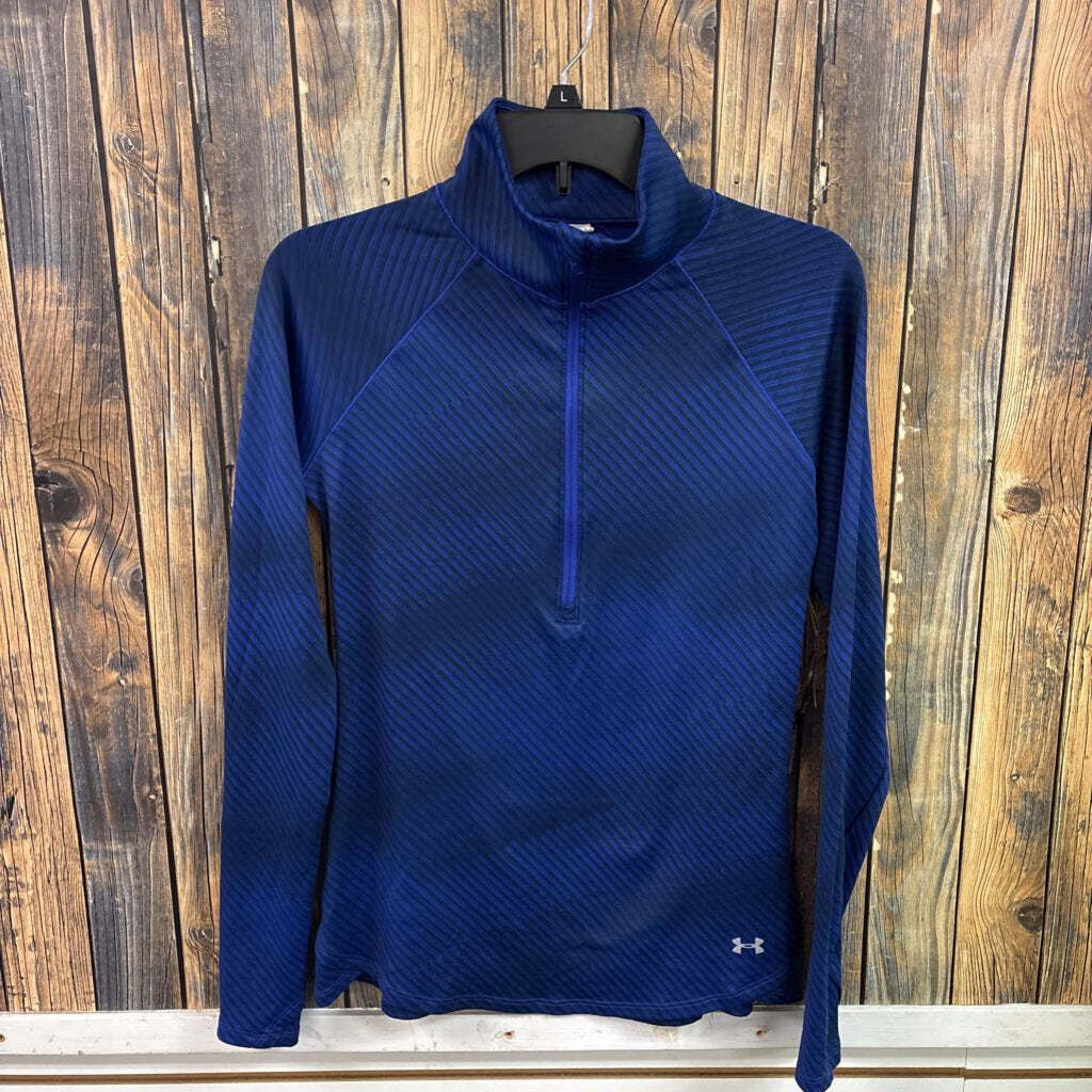 Under Armour Blue Striped Pullover, Womens M