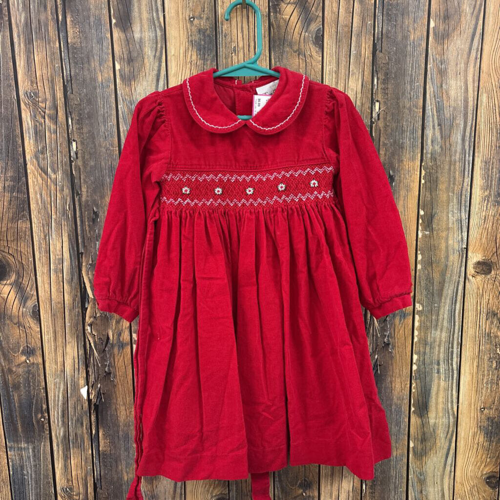 Rare Editions Red Smocked Dress, Girl's 3T
