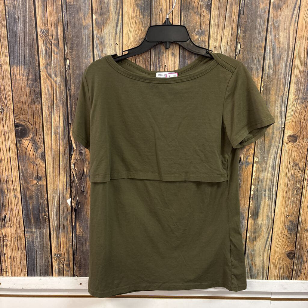 Olive Green Nursing Tee, Womens M