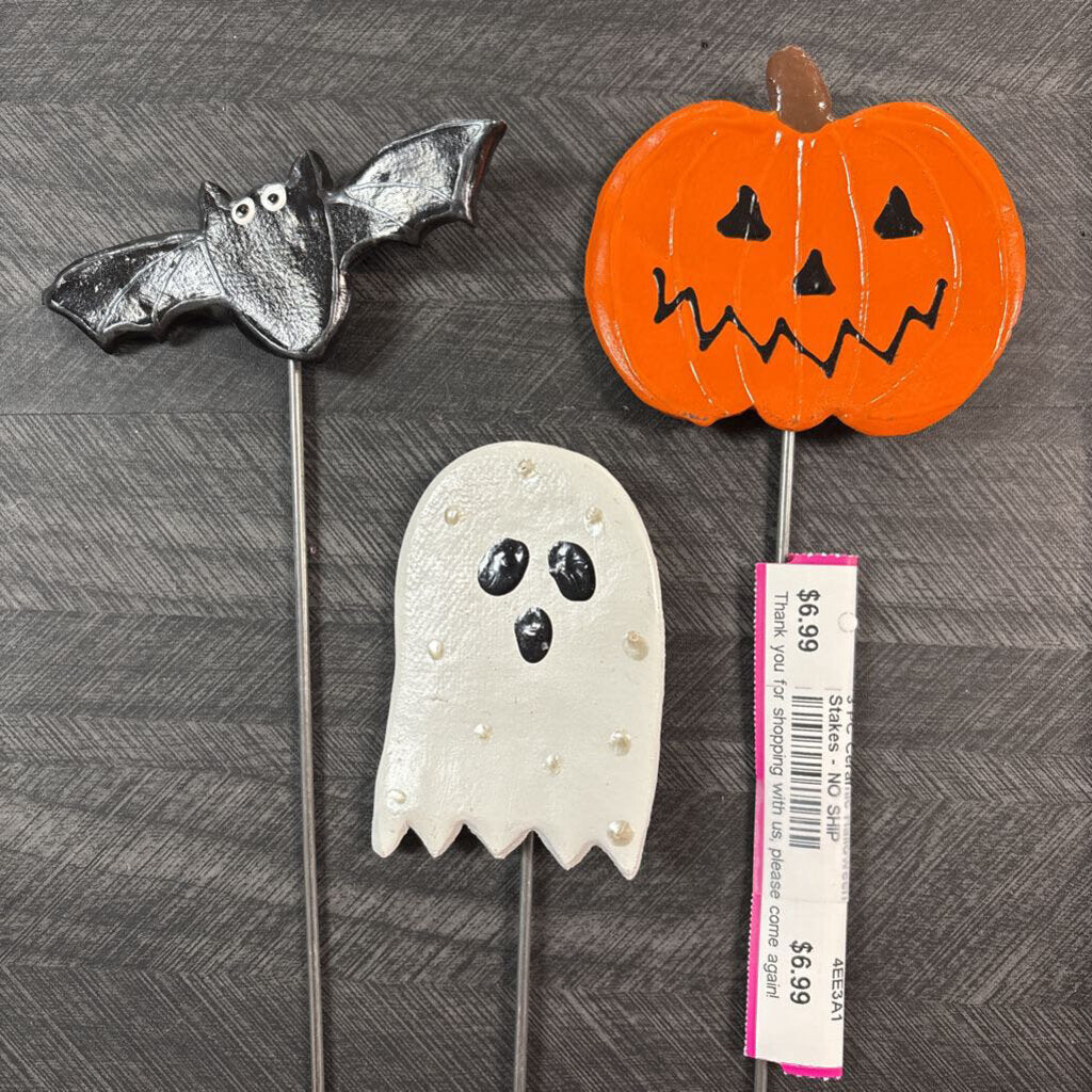 3 PC Ceramic Halloween Stakes - NO SHIP