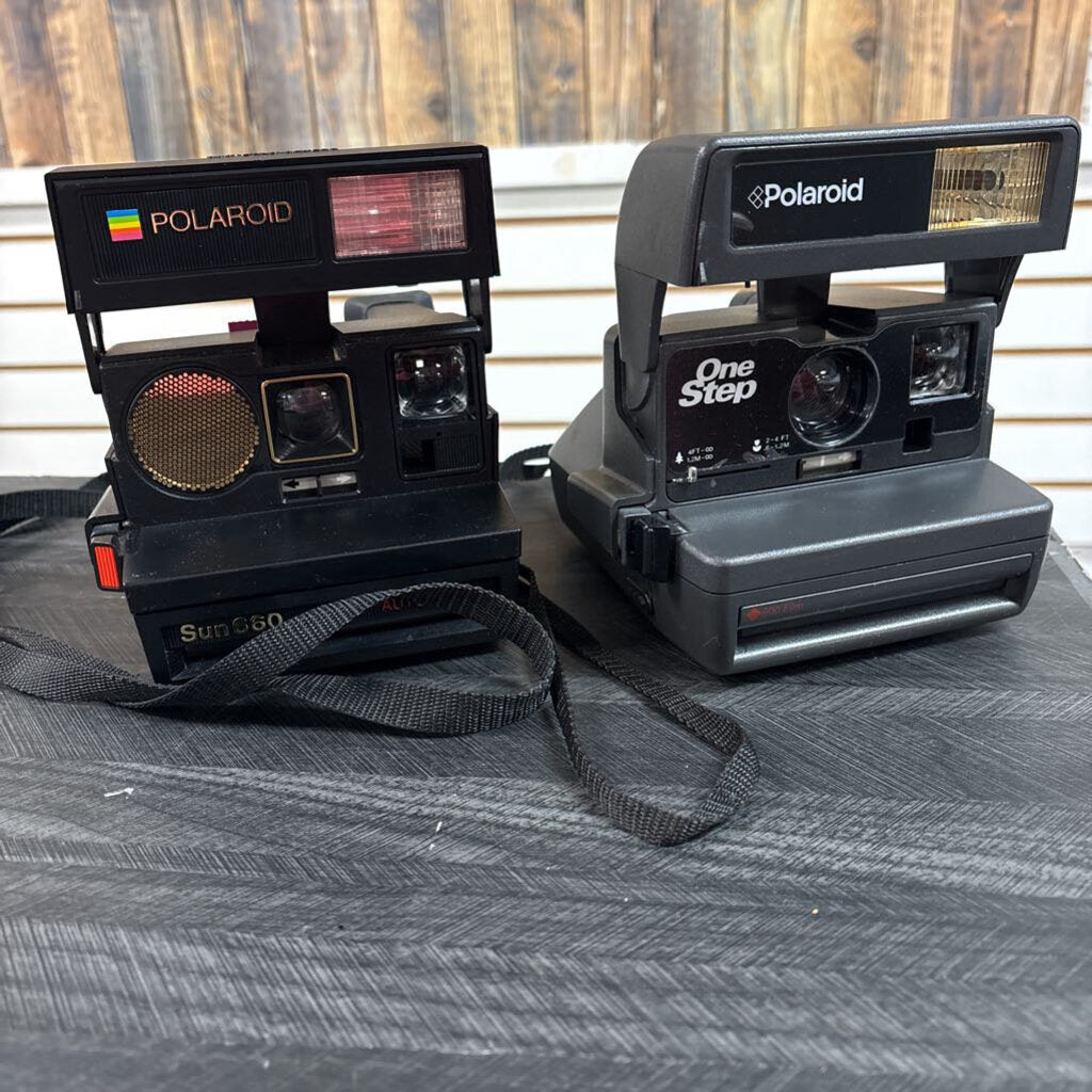2 Polaroid Cameras (NO FILM) **Condition Unknown** - NO SHIP