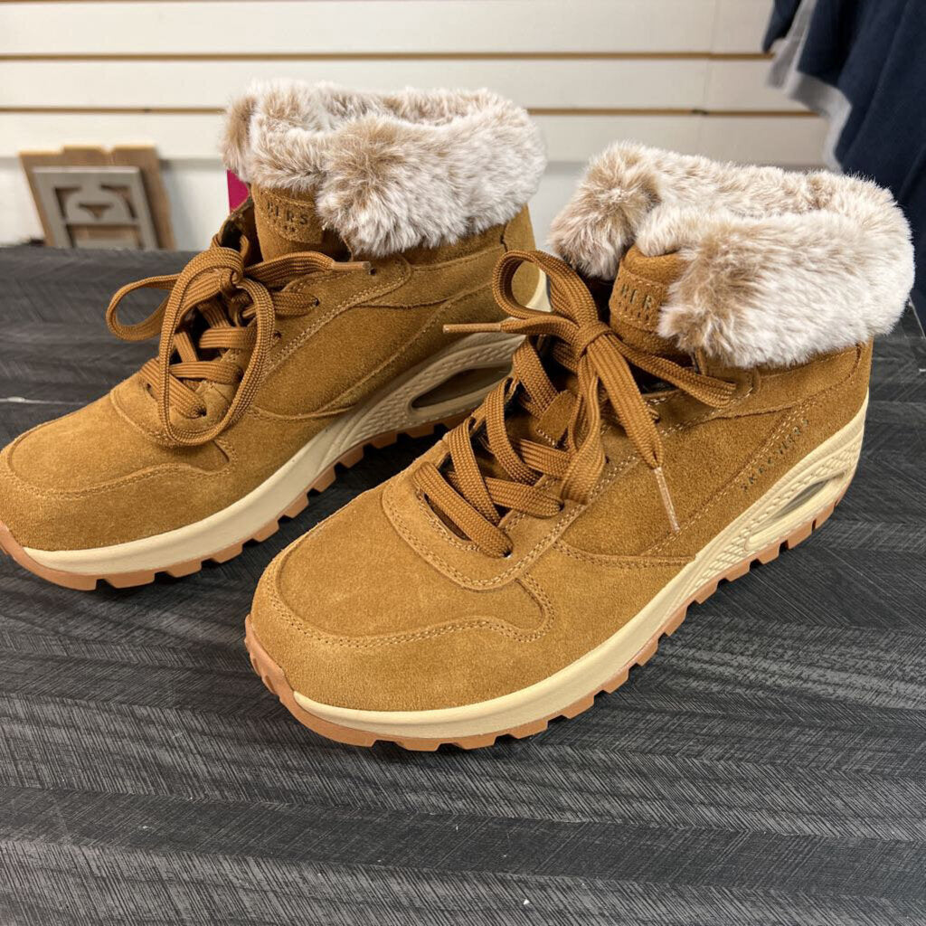Skechers Brown Boots, Womens 8