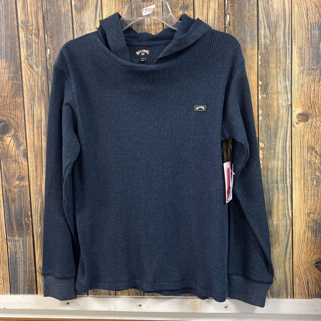 NWT Billabong Blue Waffle Knit Top, Boys 14