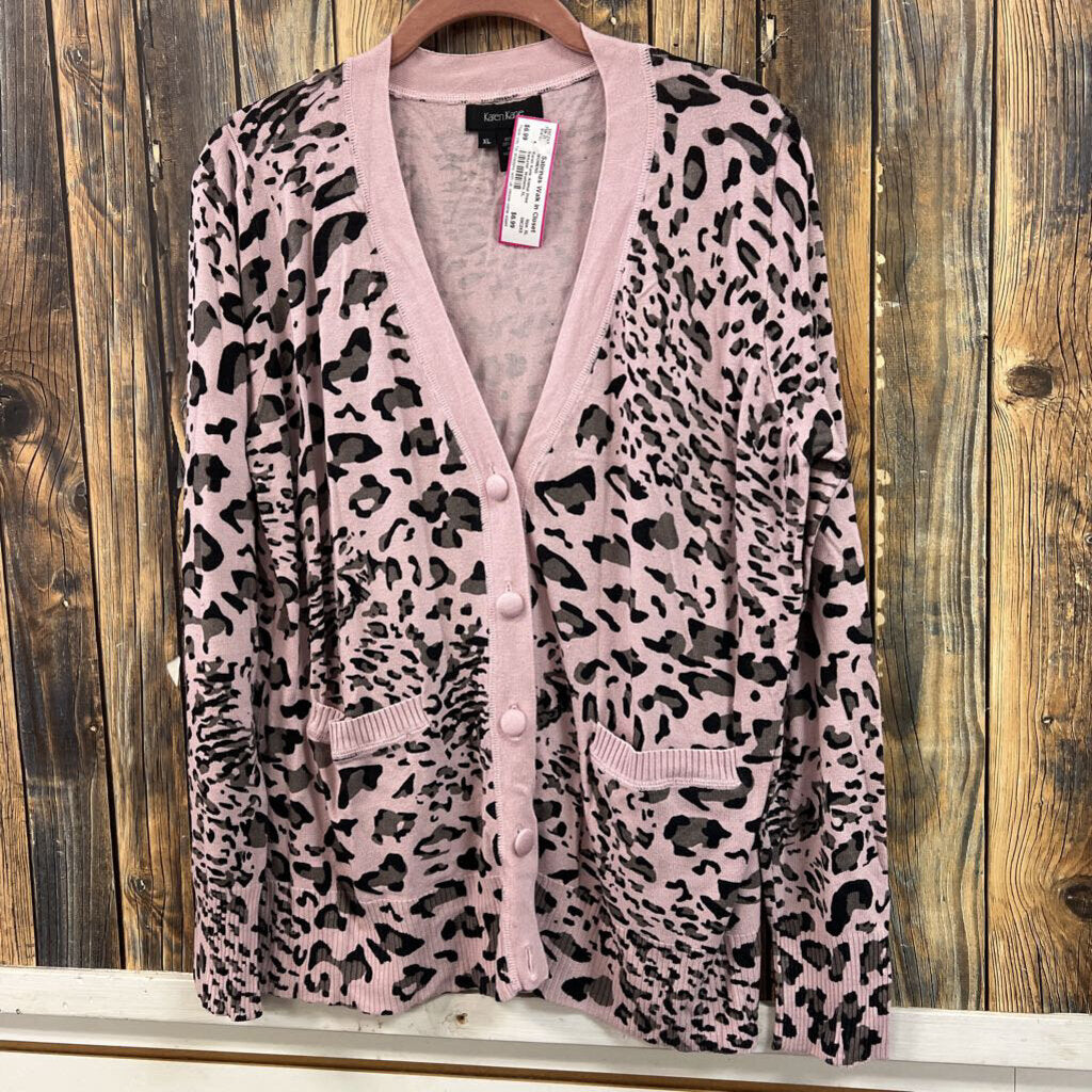 Karen Kane Animal Print Sweater, Womens XL