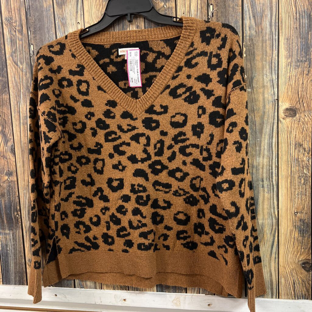 Knox Rose Animal Print Sweater, Womens M
