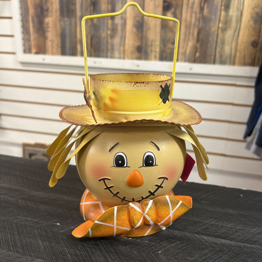 Tin Scarecrow Candle Holder - 7x8