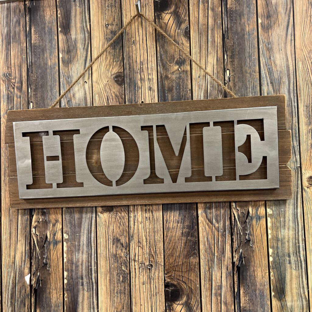 NWT Home Wooden/Metal Sign - NO SHIP - 24x9