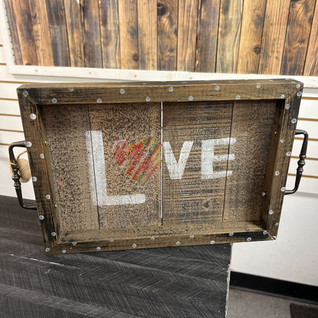 NWT Love Wooden Tray - NO SHIP - 14x9