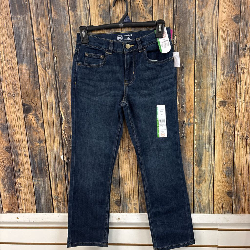 NWT Straight Dark Wash Jeans, Boys 10