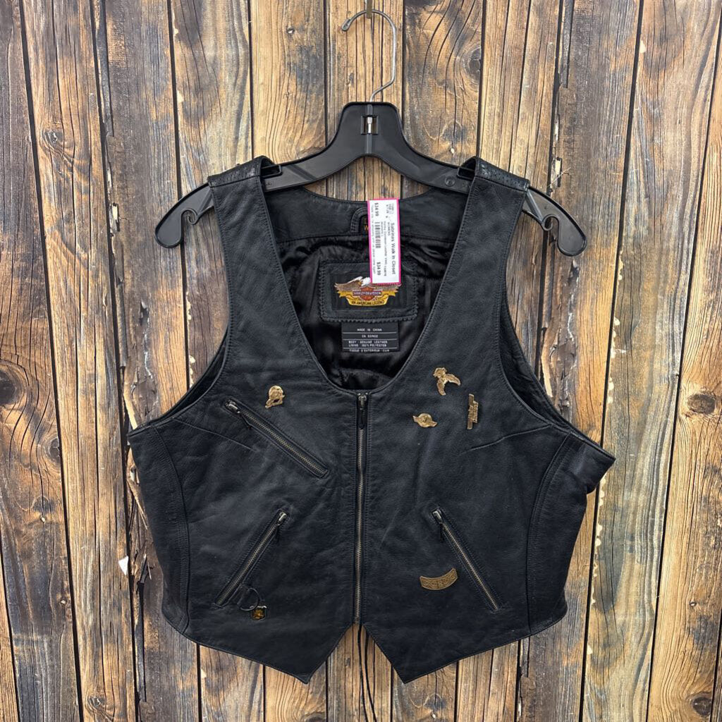 Harley Davidson Leather Vest, Womens L