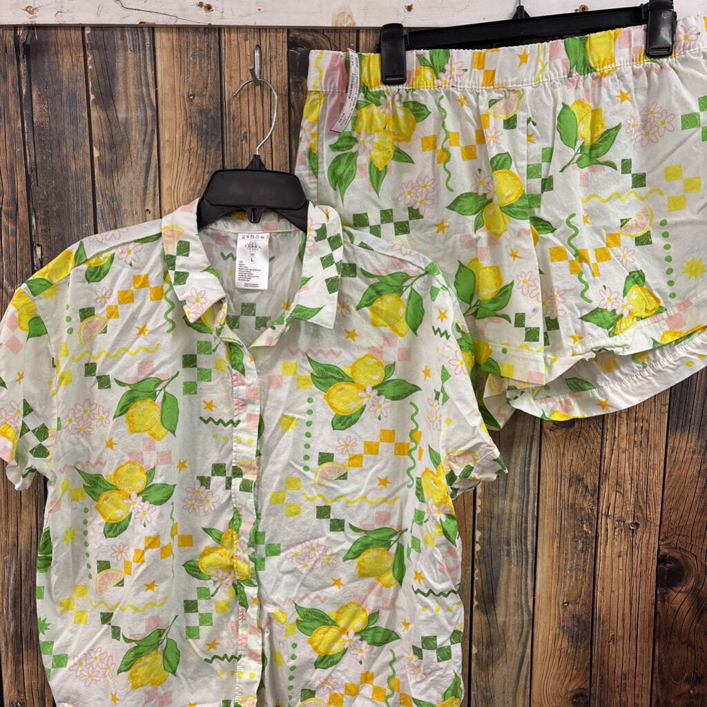 2 PC Lemon Lounge Set, Womens L