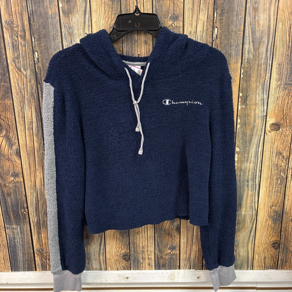 Champion Blue Fuzzy Pullover, Womens S