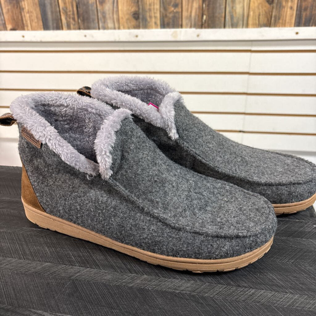 Grey Deerfoam Slippers, Mens L 11-12