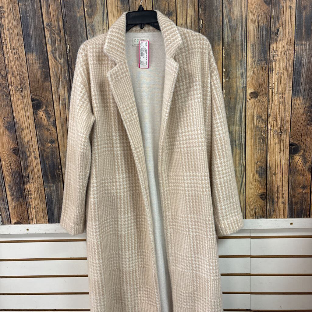 Z Supply Cream Long Cardigan, Womens M
