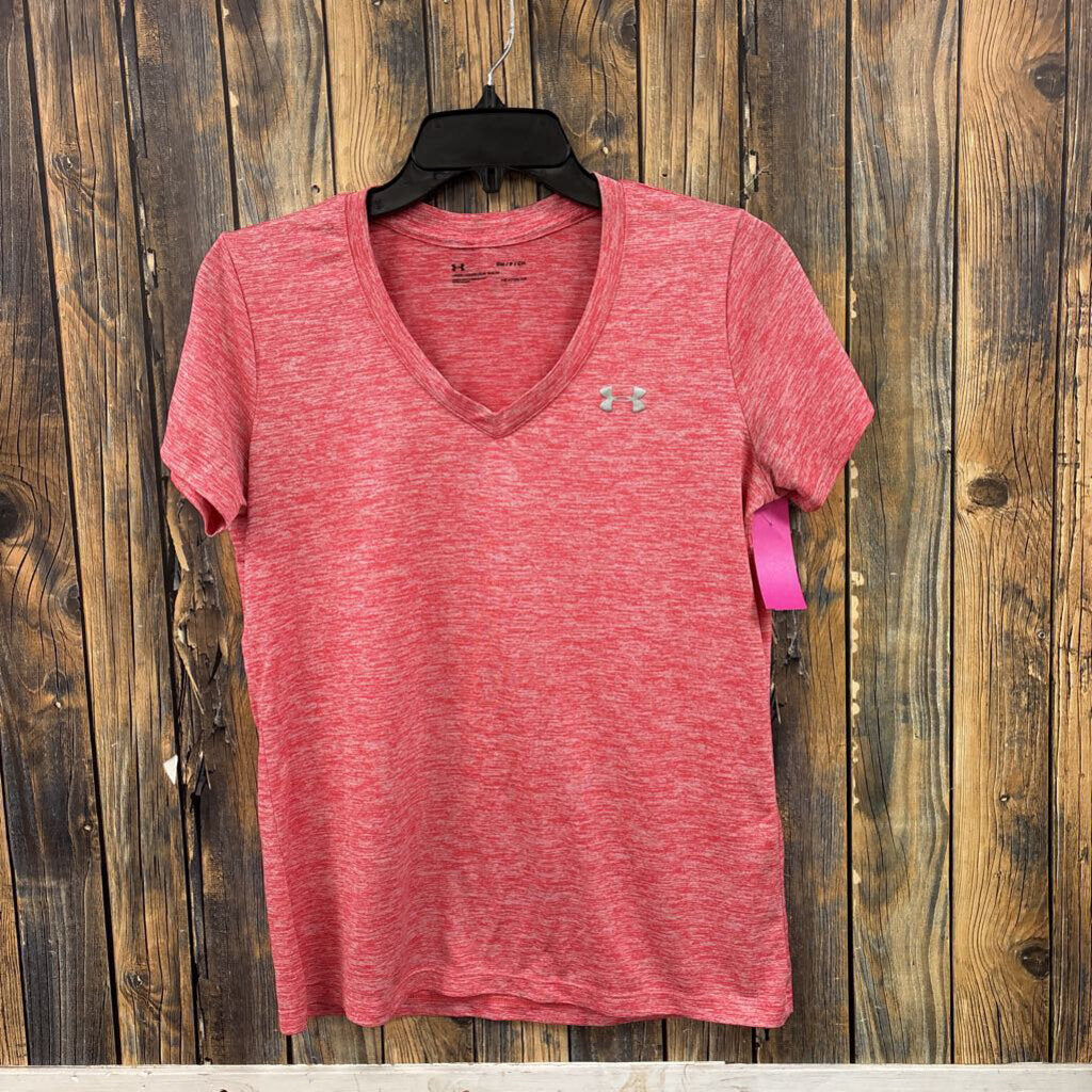 Under Armour Red Marled Tee, Womens S