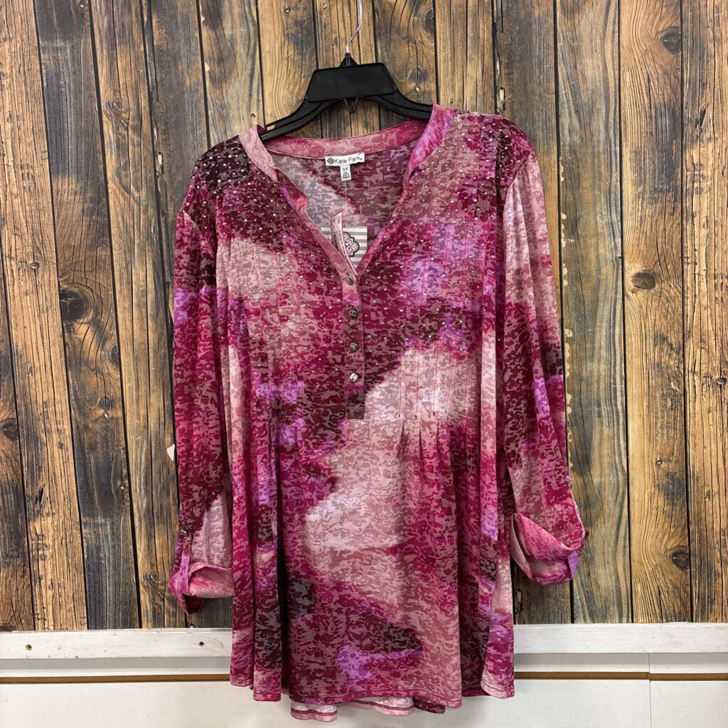 NWT Kate Park Pink Top, Womens 3X
