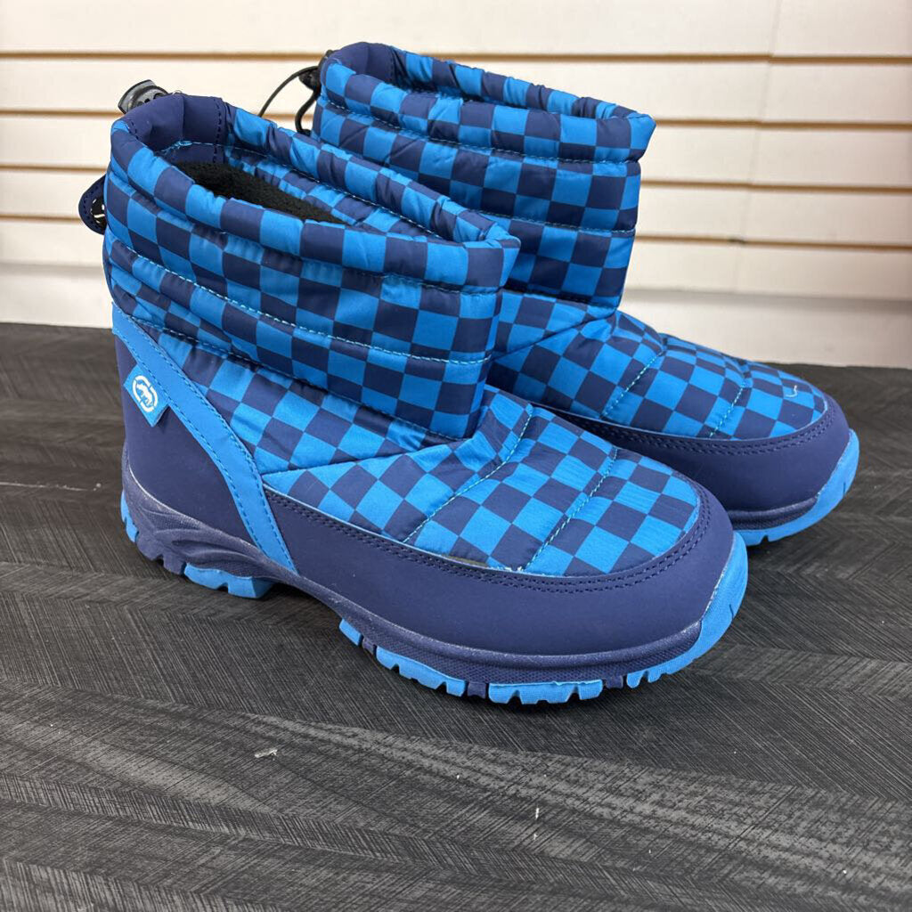 NWT Blue Checkered Boots, Youth 2