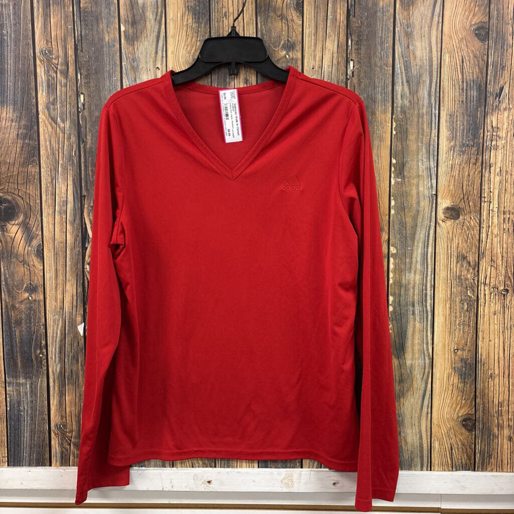 Adidas Red VNeck, Women's L