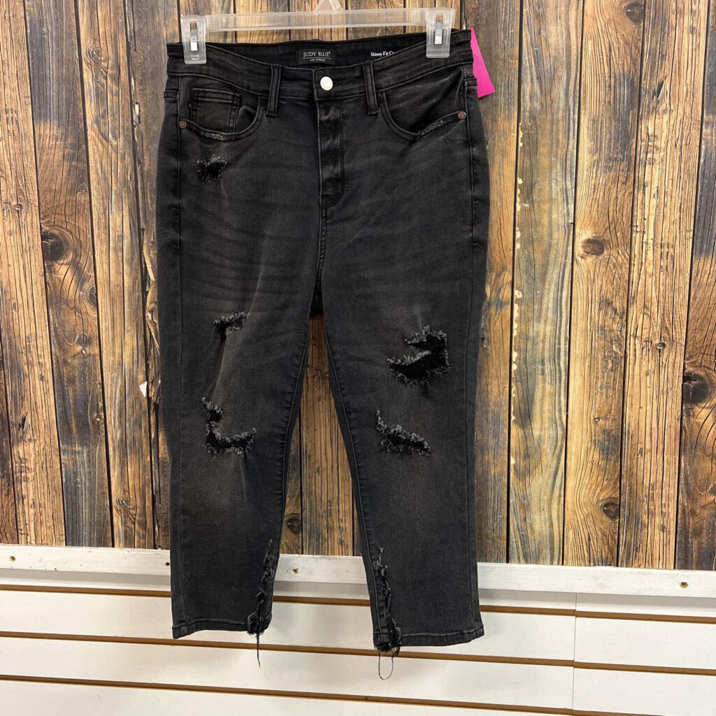 Judy Blue Black Distressed Jeans, Womens 11/30