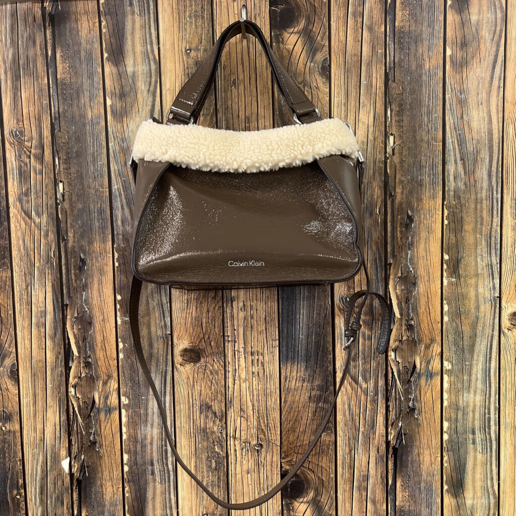 Calvin Klein Brown Fuzzy Purse - 10x8